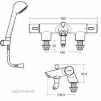 Ideal Standard Sottini Brassware -  Ideal Standard Rosita Bsh Mixer R-mtd Chrome Therm And Kit