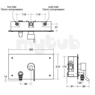 Armitage Shanks Commercial Sanitaryware -  Armitage Shanks Contour 21 Sh/th Bin Box S/steel Seq Lho A4314my