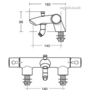 Ideal Standard Sottini Brassware -  Ideal Standard Celano Bsh Mixer R-mtd Chrome Therm And Kit A4326aa