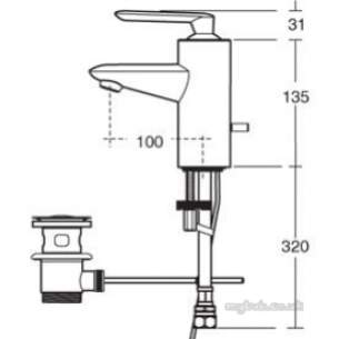 Ideal Standard Sottini Brassware -  Ideal Standard Defacto Basin Mixer R-mtd Chrome Sl Puw A4513aa