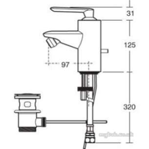 Ideal Standard Sottini Brassware -  Ideal Standard Defacto Bid Mixer R-mtd Chrome Sl Puw A4515aa
