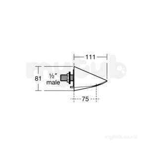 Armitage Shanks Commercial Brassware -  Armitage Shanks Anti Vandal Shower Head Panel Mountd A5452aa