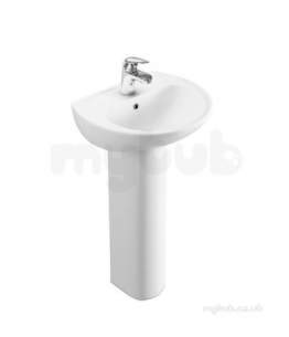 Lecico Sanitaryware -  Aswh45ba1 Atlas 450 Basin One Tap Hole Wh