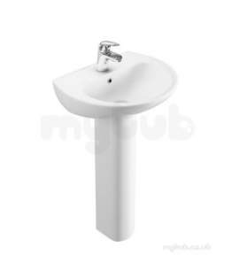 Lecico Sanitaryware -  Aswh50ba1 Atlas 500 Basin One Tap Hole Wh