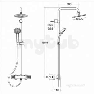 Ideal Standard Showers -  Ideal Standard Ctherm100 Dual Shower Kit S3 And 200mm Rain A5827aa