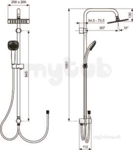Ideal Standard Showers -  Ideal Standard Cube Dual Fixed Riser And Handset For Evs A5862aa