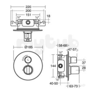 Ideal Standard Showers -  Ideal Standard Easybox Bi Therm Shower With Rnd Faceplate A5877aa