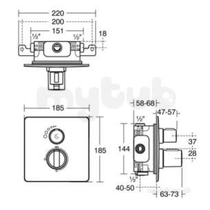 Ideal Standard Showers -  Ideal Standard Easybox Bi Therm Shower With Sq Faceplate A5878aa