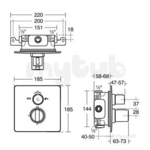 Ideal Standard Showers -  Ideal Standard Easybox Bi Therm Bsm With Sq Faceplate A5880aa
