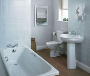 Armitage Shanks Steel Baths -  Armitage Shanks Sandringham 2 Tap Hole Twin Grip Anti Slip Steel Bath 1700 X 700