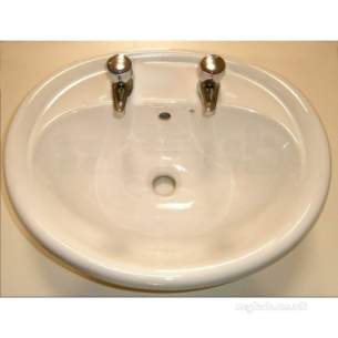 Twyfords Vanity Basins -  Advent Ad4532 Two Tap Holes Vanity Basin White Ad4532wh