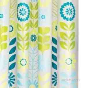 Croydex Shower Curtains and Rails -  Croydex Mod Floral Shower Curtain