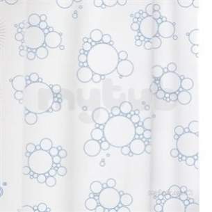 Croydex Shower Curtains and Rails -  Blue Bubbles Peva Shower Curtain Ae287624