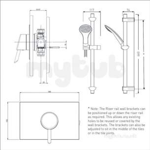 Bristan and Evo Showers Kits -  Bristan Acute Seq Built-in Mixer And Kit