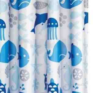 Croydex Shower Curtains and Rails -  Croydex Coast Textile Shower Curtain