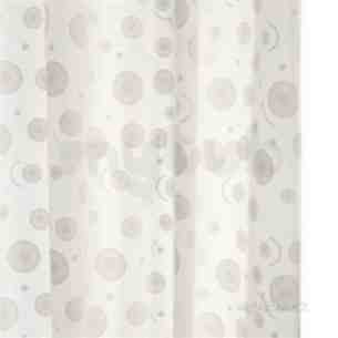 Croydex Shower Curtains and Rails -  Croydex Round Circles Shower Curtain