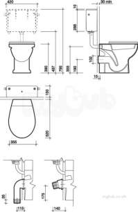 Twyford Mid Market Ware -  Alcona Back-to-wall Toilet Pan Ar1438wh