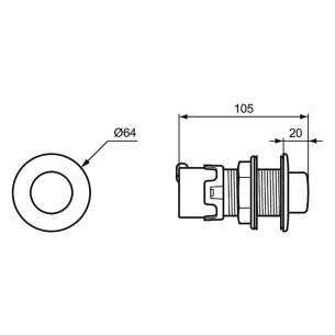 Armitage Plastic Cisterns -  Armitage Shanks Is Push Button Palm Pneumatic Sf S/steel S1085my
