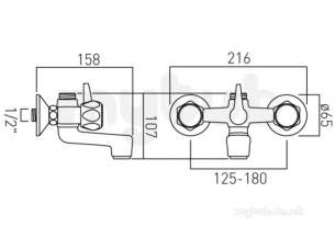 Vado Brassware -  Expd Bath/shower Mixer W/mtd Plus 3/4 Inch Thread Outlet Inch Ast-121/cd-c/p
