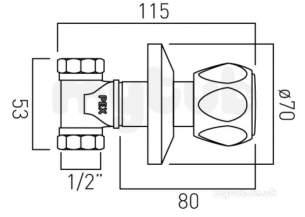 Vado Brassware -  Conc Stop Val Single 1/2 Inch W/mtd Plus Hot Indice