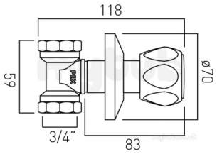 Vado Brassware -  Astra Single W/mt Stop Valve 3/4 Plus Hot Indice