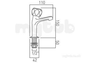 Vado Brassware -  Astra Kitchen Sink Tall Pillars With Ast-156/cd-c/p