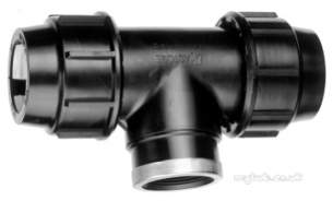 Astore Compression Fittings 90mm and Above -  Avf Mdpe 515 Fi 90d Equal Tee 40x1.1/2