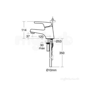 Armitage Shanks Domestic Brassware -  Armitage Shanks Sandringham Sl S7373 Cd Rim Mtd Basin Mixer