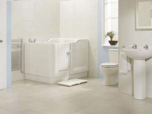 MyCare Less Able Bathing -  Easy Access Grande And Plinth Walk In Bath Left Hand White Inc Front Panel