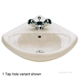 Twyfords Commercial Sanitaryware -  Anglo 495x420 Corner Handrinse 2 Tap Wb1912wh