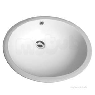 Twyfords Commercial Sanitaryware -  Aria 550x465 Under Countertop 0 Tap Rear Overflow Wb2060wh