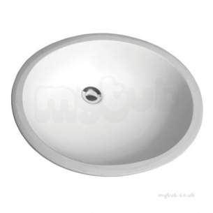 Twyfords Commercial Sanitaryware -  Aria 465x370 Under Countertop 0 Tap Front Overflow Wb3060wh