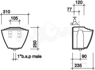 Twyfords Commercial Sanitaryware -  Ceramic Auto Cistern And Ftgs 4.5l Cx8711wh