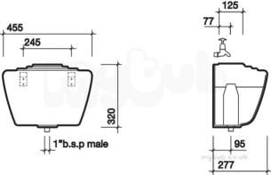 Twyfords Commercial Sanitaryware -  Ceramic Auto Cistern And Ftgs 14l Cx8713wh