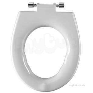 Twyfords Commercial Sanitaryware -  Avalon Seat Ring Chrome Plated Hinge Antibac 25mm-white Av7881wh