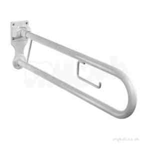 Twyfords Commercial Sanitaryware -  Avalon Hinged Support Rail With T/roll Holder -white Av4910wh