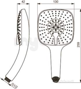Ideal Standard Showers -  Ideal Standard Idealrain Cube Xl3 Handspray 3f 130mm B0005aa