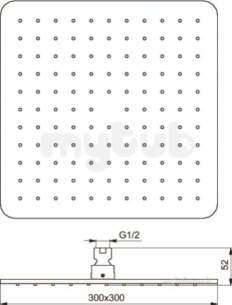 Ideal Standard Showers -  Ideal Standard Idealrain Cube L1 Rainshower 300mm B0025aa