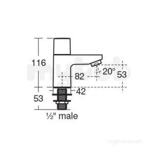 Ideal Standard Tempo Brassware -  Ideal Standard Tempo B0728 Basin Pillar Taps Cp