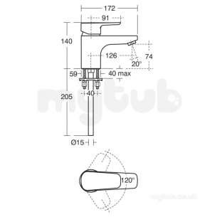 Ideal Standard Tempo Brassware -  Ideal Standard Tempo B0732 Monobloc Bath Filler Cp B0732aa