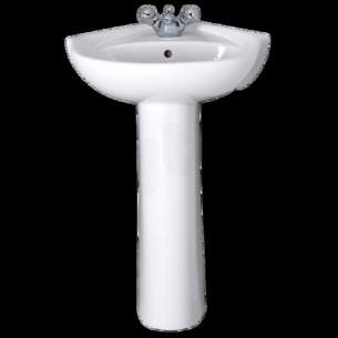 Twyford Mid Market Ware -  Twyford Galerie Gn4811 1 Tap Hole Corner Basin 450mm White Gn4811wh
