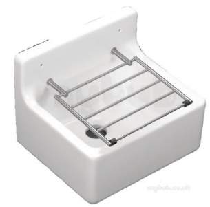Shaws Fireclay -  510x380x230x535 High Bck Cleaner Sink Wh