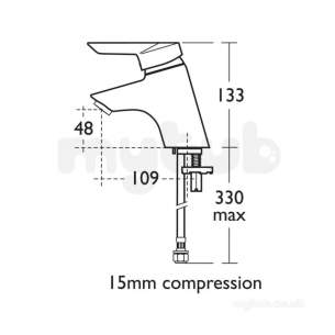 Armitage Shanks Commercial Sanitaryware -  Armitage Shanks Piccolo 21 Basin Mixer Flex Tails Chain B0271aa