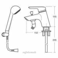 Ideal Standard Sottini Brassware -  Ideal Standard Rosita Bsh Mixer R-mtd Chrome Sl And Kit B8426aa