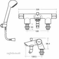 Ideal Standard Sottini Brassware -  Ideal Standard Rosita Bsh Mixer R-mtd Chrome Dc And Kit B8428aa