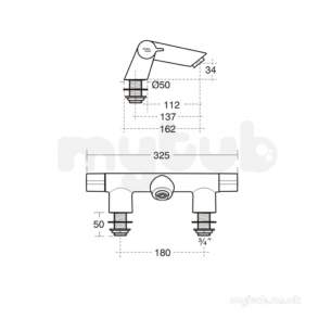 Armitage Shanks Commercial Brassware -  Armitage Shanks Piccolo 21 B9140 Mono Bath Filler Cp B9140aa