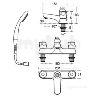 Armitage Shanks Commercial Brassware -  Armitage Shanks Category 3 Hose Retaining Bracket B9909aa