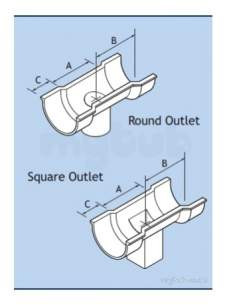 Alumasc Rainwater Products -  Pln 5 Inch X 3 Inch Bhr O/let Dbl Skt