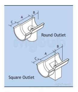 Alumasc Rainwater Products -  Pln 4.5 Inch X 3 Inch Bhr O/let S.skt Bhr5/308