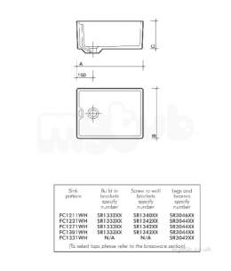 Twyfords Commercial Sanitaryware -  Belfast Sink 915x610x305 Plain Fc1331wh